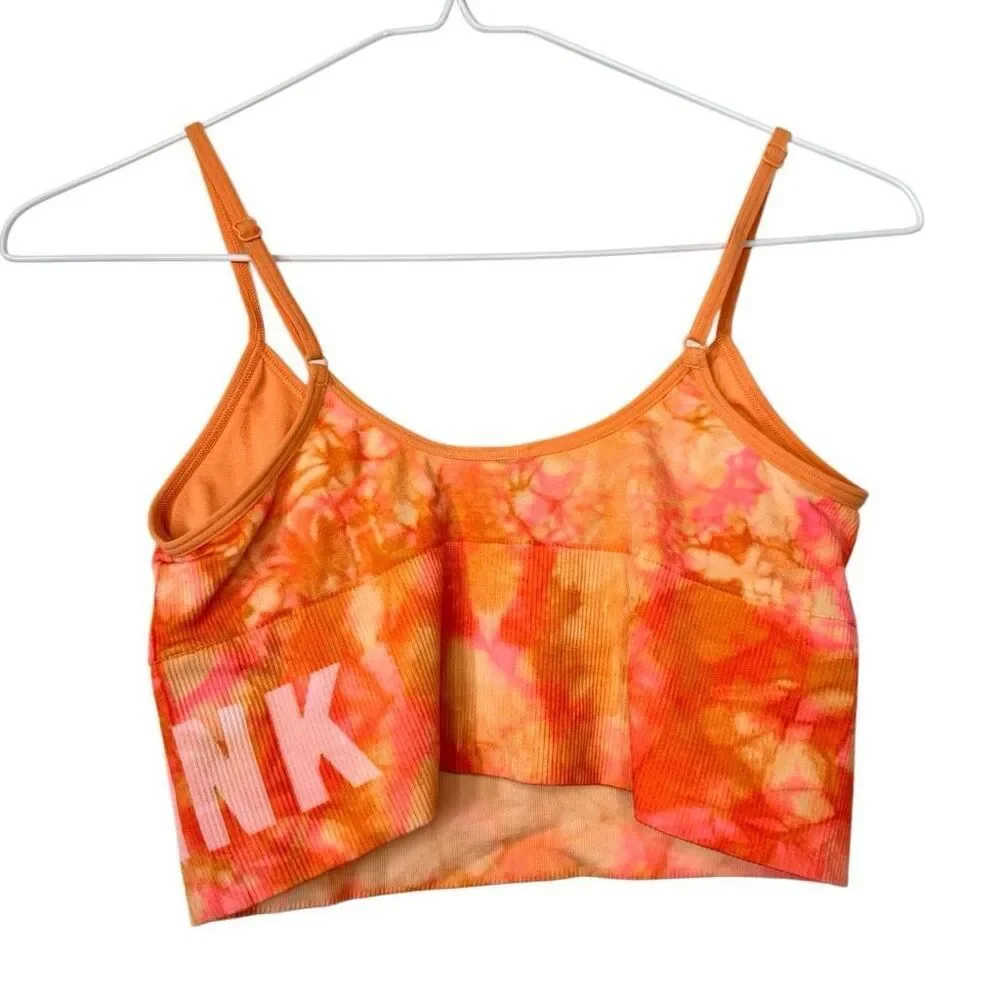 PINK Victoria's Secret Active Seamless Lightly Lined Sports Bra Orange Small
